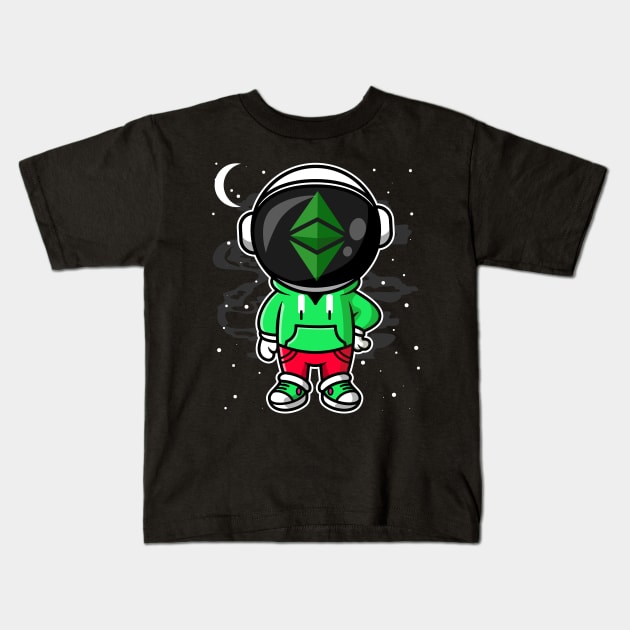 Hiphop Astronaut Ethereum Classic Crypto ETH Coin To The Moon Crypto Token Cryptocurrency Wallet Birthday Gift For Men Women Kids Kids T-Shirt by Thingking About